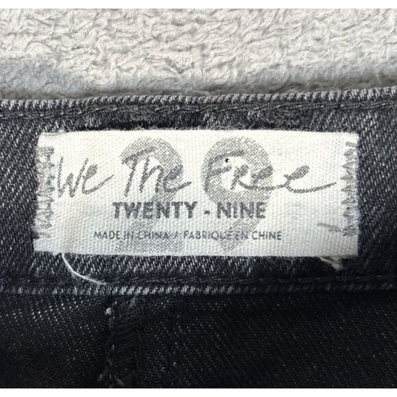 We The Free Women’s Size 29 Brea Cut-Off Black Denim Skirt Raw Hem Whiskers - Picture 9 of 14
